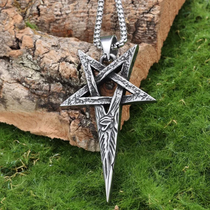 New Viking Pentagram Evil Eye Stainless Steel Pendant – Hot Selling Necklace