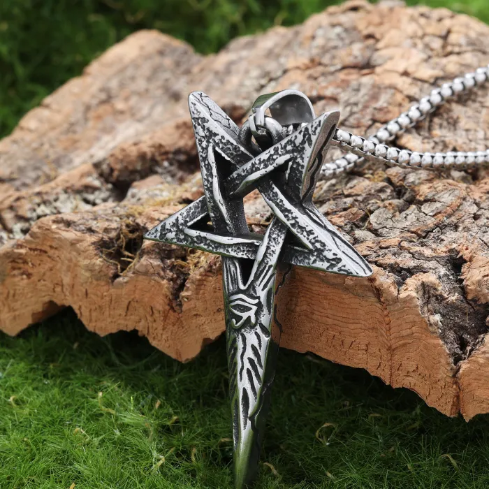 New Viking Pentagram Evil Eye Stainless Steel Pendant – Hot Selling Necklace