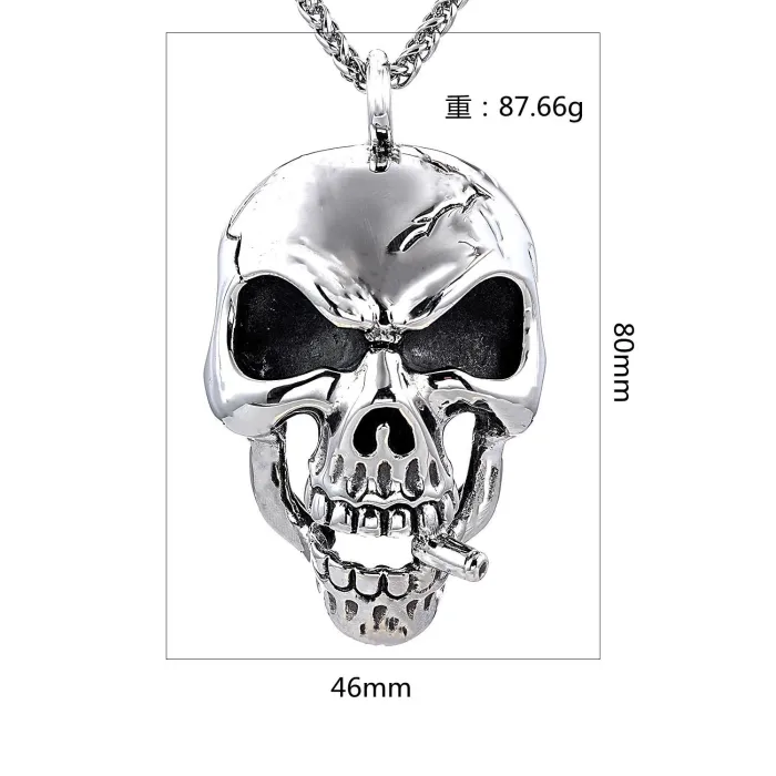 Wholesale Titanium Steel Men’s Hollow Skull Pendant – Premium Gothic Design | In-Stock High-End Jewelry for Dropshipping & Bulk Supply