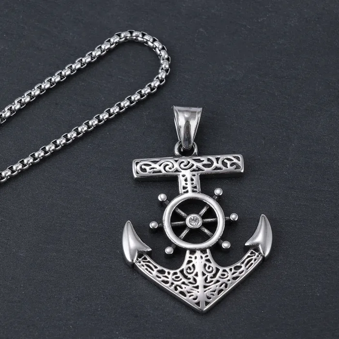 Wholesale Vintage Viking Anchor Pendant – Retro Sailing Ship Jewelry for Men | Hot-Selling Nautical Style Pendant Ideal for Trendy Fashion Stores