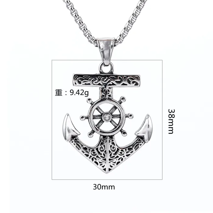 Wholesale Vintage Viking Anchor Pendant – Retro Sailing Ship Jewelry for Men | Hot-Selling Nautical Style Pendant Ideal for Trendy Fashion Stores