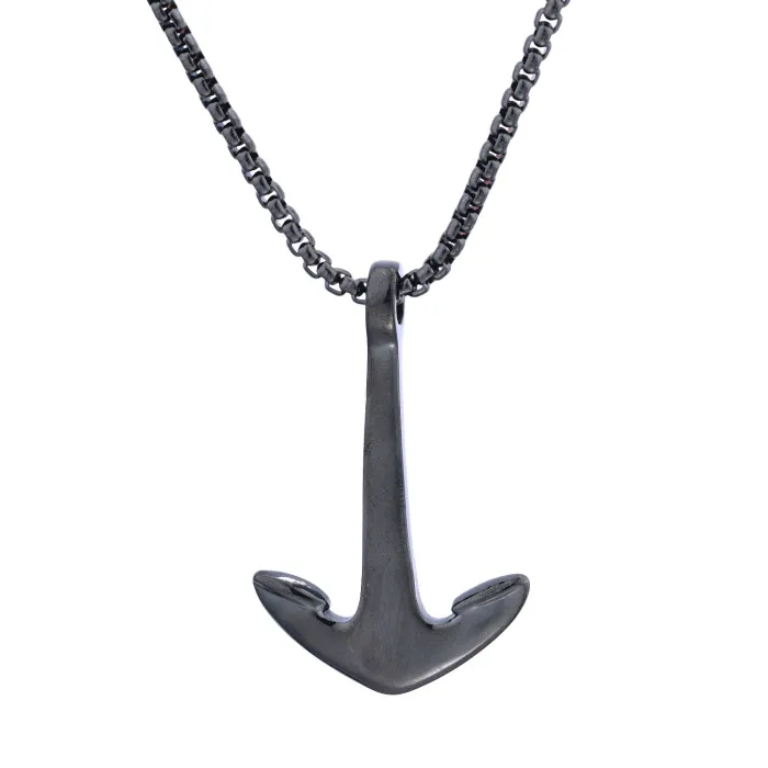 Bulk Retro Anchor Pendant Necklace – Hot New Arrival Nautical Stainless Steel Jewelry for Men | Unique Vintage Style Pendant Wholesale