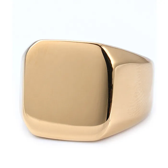 Shield Design Polished Ring for Men – High-End Streetwear Minimalist Irregular Style | Bulk Fashion Stainless Steel Rings for Wholesale Supply