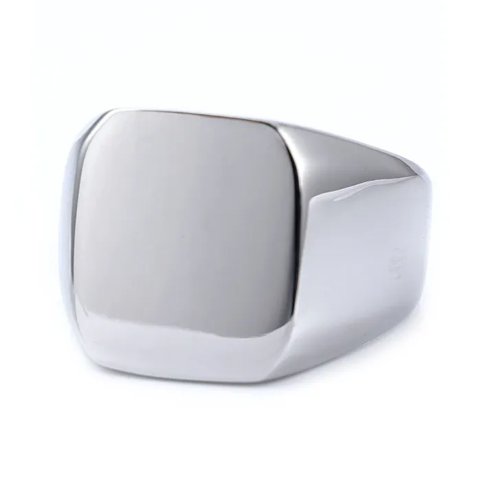 Shield Design Polished Ring for Men – High-End Streetwear Minimalist Irregular Style | Bulk Fashion Stainless Steel Rings for Wholesale Supply