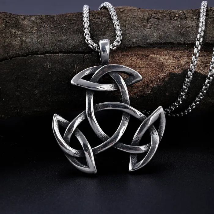 Wholesale Viking Mythology Knot Pendant – Men's Titanium Steel Norse Amulet Necklace | Bulk Retro Jewelry In Stock