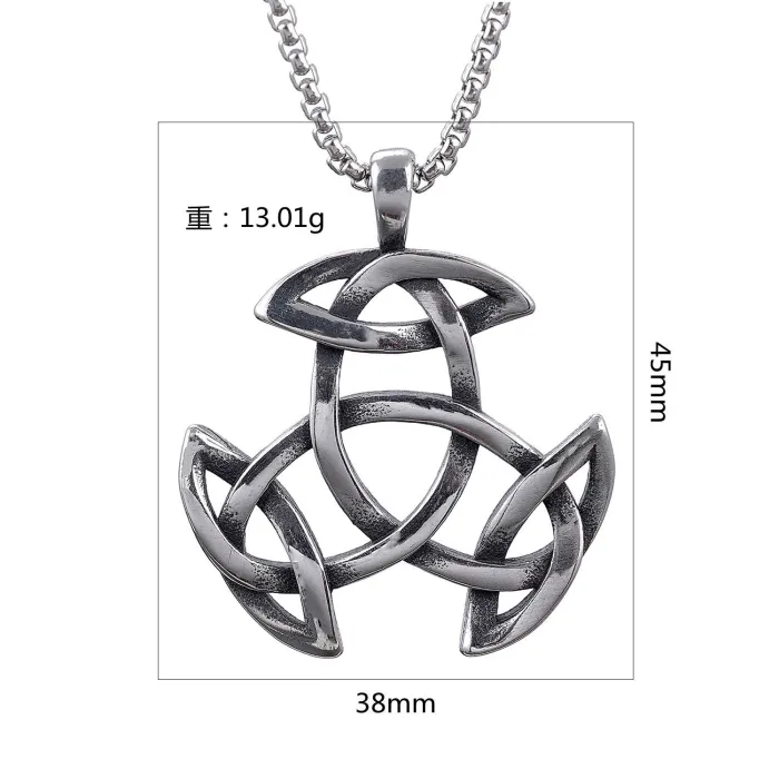 Wholesale Viking Mythology Knot Pendant – Men's Titanium Steel Norse Amulet Necklace | Bulk Retro Jewelry In Stock