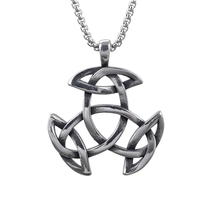 Wholesale Viking Mythology Knot Pendant – Men's Titanium Steel Norse Amulet Necklace | Bulk Retro Jewelry In Stock