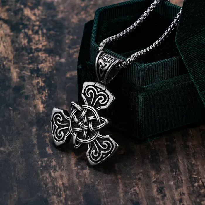 Wholesale Viking Celtic Knot Pendant – Stainless Steel Nordic Amulet Necklace | Bulk Retro Jewelry In Stock, One-Piece Dropshipping Available