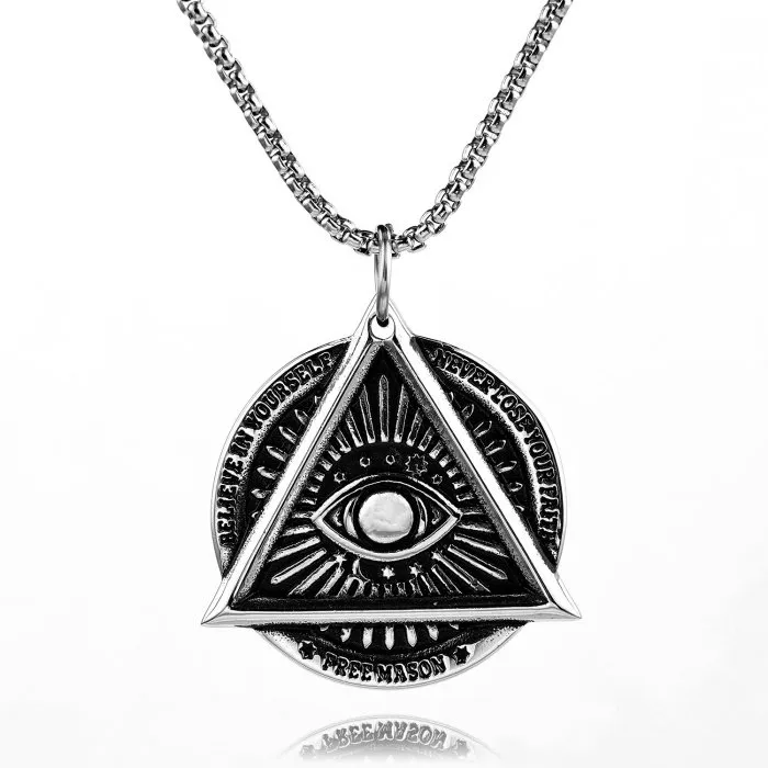 Wholesale All-Seeing Eye Triangle Pendant – Stainless Steel Illuminati Necklace | Hot New Arrival, Bulk Supply & One-Piece Dropshipping Available