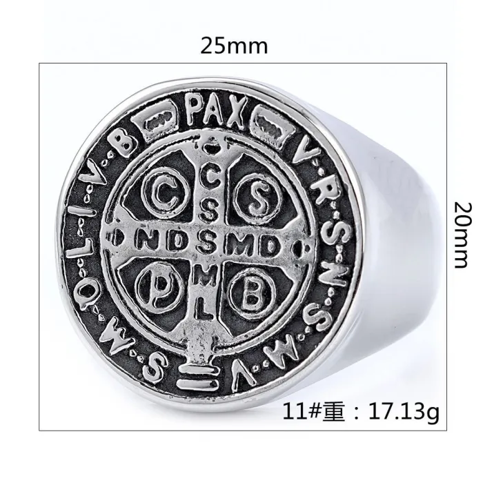 Hot-Selling CSPB Letter Cross Ring – High-End INS Style Niche Stainless Steel Signet Ring | In Stock, Wholesale Available for Trendy Jewelry Retailers