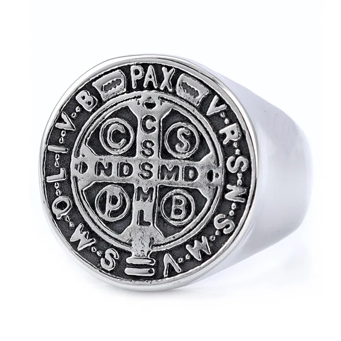 Hot-Selling CSPB Letter Cross Ring – High-End INS Style Niche Stainless Steel Signet Ring | In Stock, Wholesale Available for Trendy Jewelry Retailers