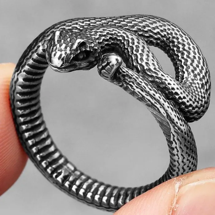 Wholesale Punk Snake Ring – New Arrival Unisex Stainless Steel Serpent Design Fashion Jewelry, Daily Wear Statement Ring, Factory Supply Available