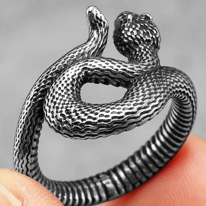 Wholesale Punk Snake Ring – New Arrival Unisex Stainless Steel Serpent Design Fashion Jewelry, Daily Wear Statement Ring, Factory Supply Available