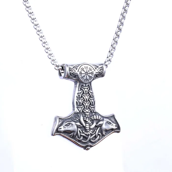 Hot-Selling Viking Ram Head Pendant – Dual Antelope Design Stainless Steel Necklace, Bulk Jewelry Supplier, One-Piece Dropshipping Available Now