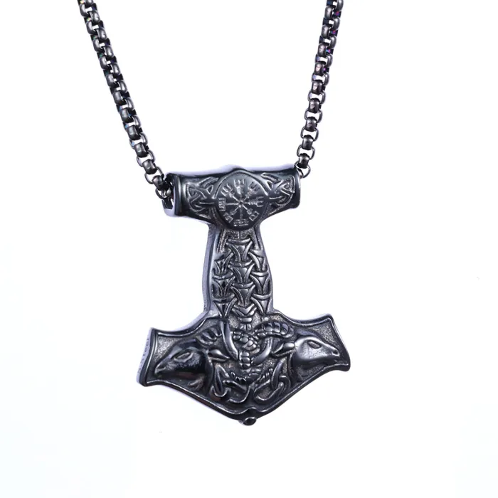 Hot-Selling Viking Ram Head Pendant – Dual Antelope Design Stainless Steel Necklace, Bulk Jewelry Supplier, One-Piece Dropshipping Available Now