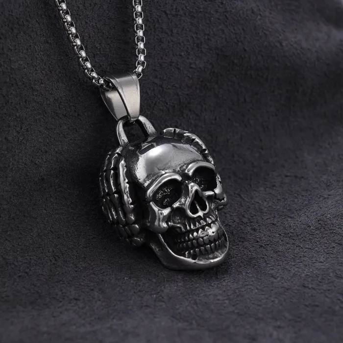 Emoji Scratching Head Stainless Steel Pendant Wholesale – Funny Expression Necklace for Men & Women | Bulk Supply, One-Piece Dropshipping