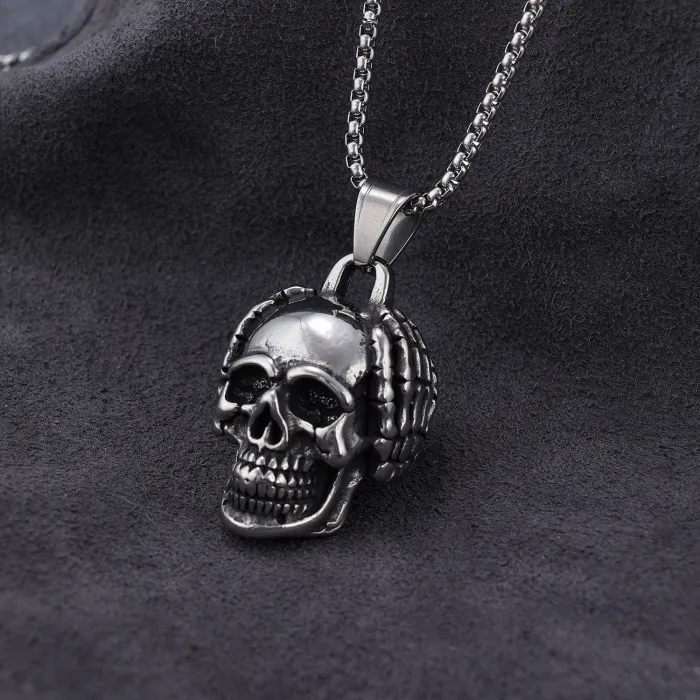 Emoji Scratching Head Stainless Steel Pendant Wholesale – Funny Expression Necklace for Men & Women | Bulk Supply, One-Piece Dropshipping