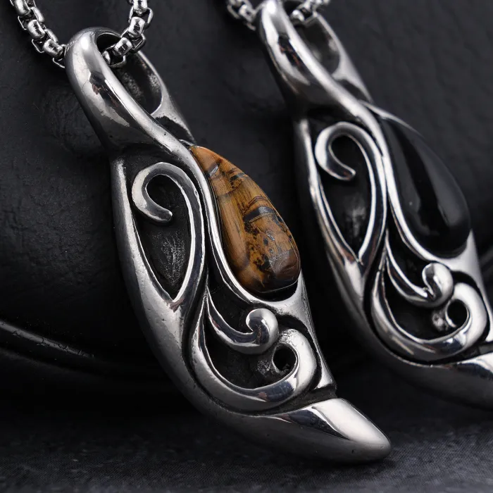 Water Drop Imitation Stone Pendant Wholesale – Twisted Petal Design Stainless Steel Jewelry | Bulk Supply, One-Piece Dropshipping Available