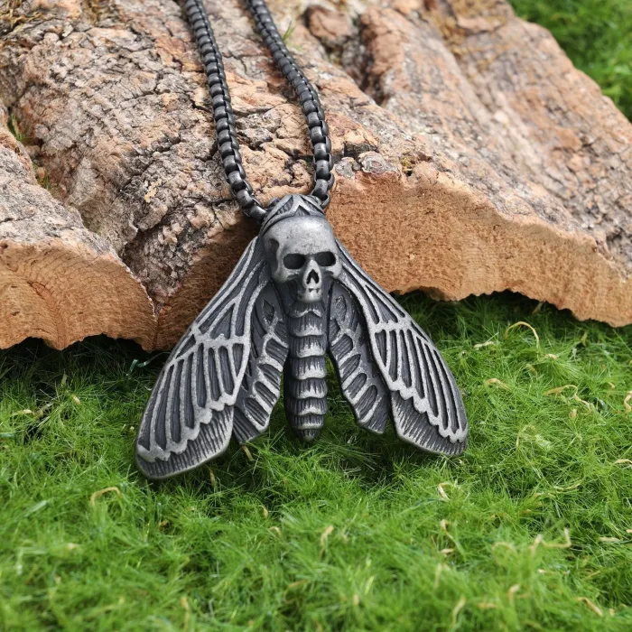 Reaper Butterfly Skull Pendant Wholesale – Stainless Steel Gothic Men’s Necklace | Factory Supply, Trendy Punk Jewelry for Resellers & Online Stores