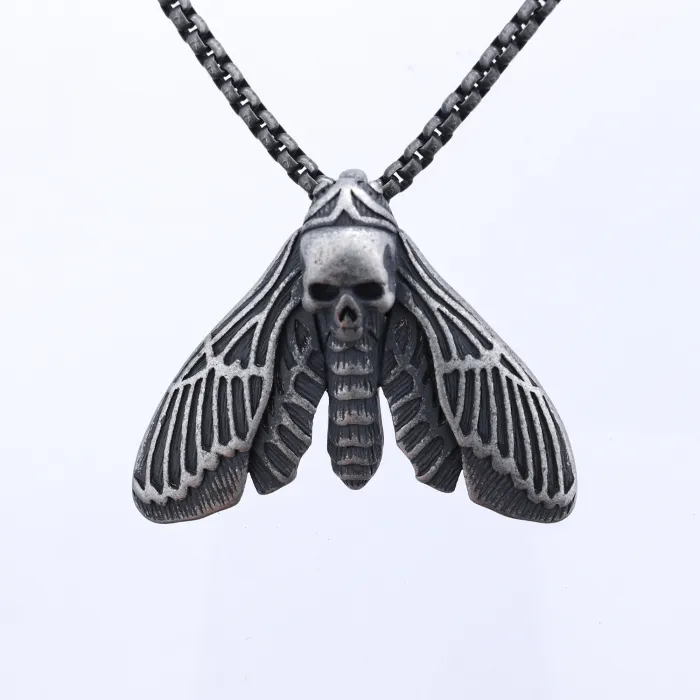 Reaper Butterfly Skull Pendant Wholesale – Stainless Steel Gothic Men’s Necklace | Factory Supply, Trendy Punk Jewelry for Resellers & Online Stores