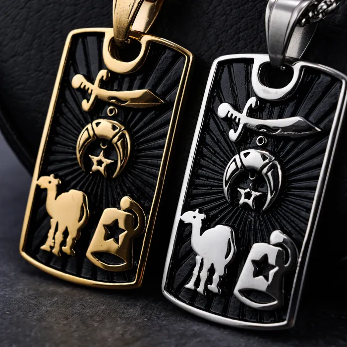 Hot Selling Viking Triangle Pendant Wholesale – Stainless Steel Scythe Star Camel Pattern Jewelry, Factory Direct Supply, One Piece Dropshipping Available