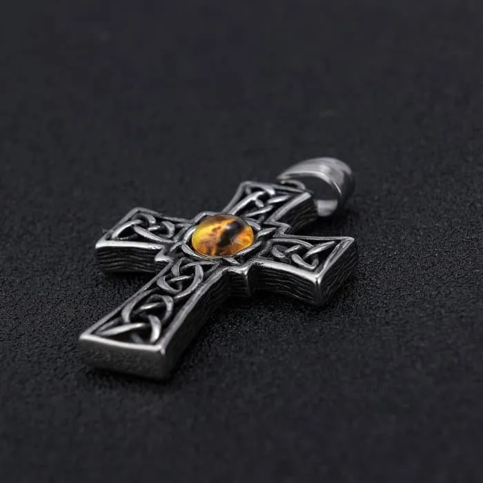 Wholesale Stainless Steel Evil Eye Pendant – Bold Gothic Jewelry for Men, Vintage Style Demon Eye Necklace, Bulk Punk Accessories Supplier