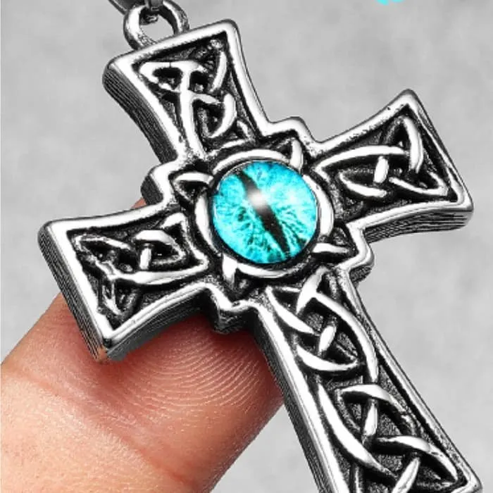 Wholesale Stainless Steel Evil Eye Pendant – Bold Gothic Jewelry for Men, Vintage Style Demon Eye Necklace, Bulk Punk Accessories Supplier