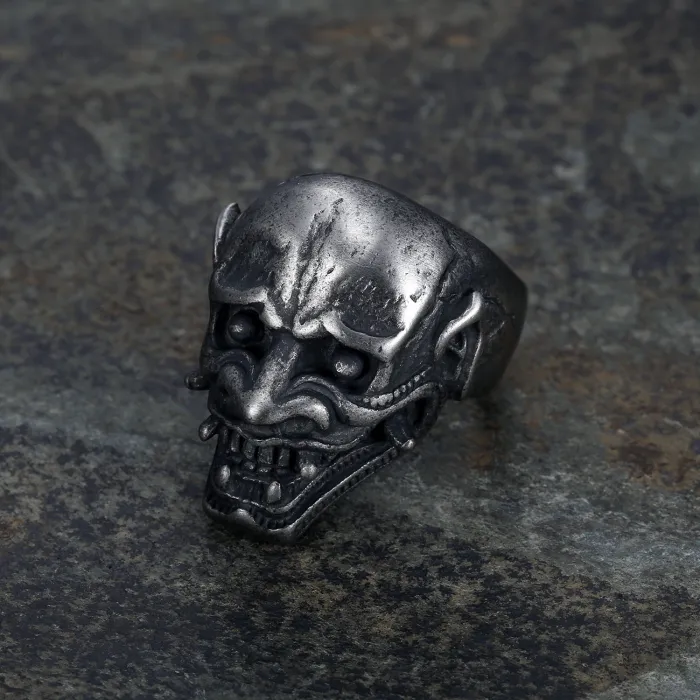 Stainless Steel Skull Ring for Men – Vintage Punk Style Titanium Steel Jewelry, Bulk Supply Available, Trendy Gothic Rings Wholesale