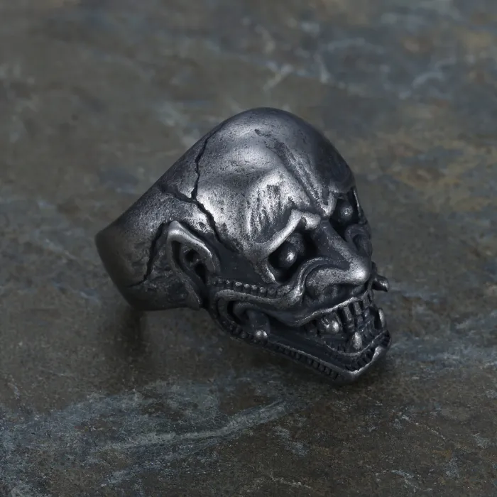 Stainless Steel Skull Ring for Men – Vintage Punk Style Titanium Steel Jewelry, Bulk Supply Available, Trendy Gothic Rings Wholesale