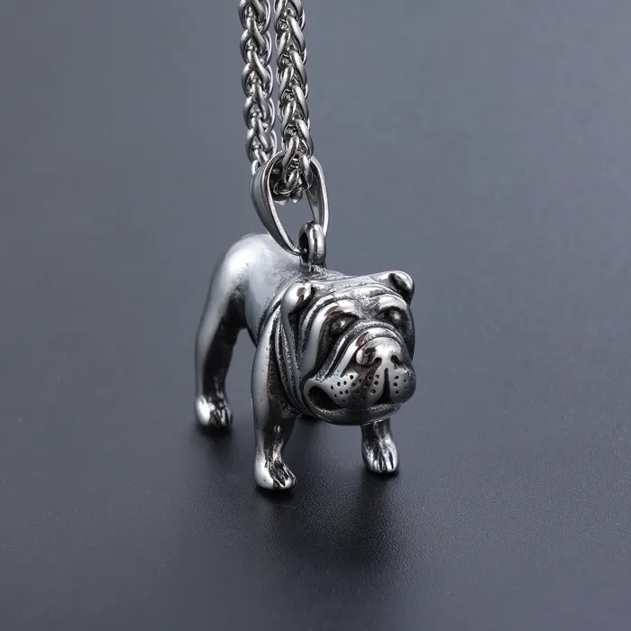 Wholesale Animal Design Pug Dog Pendant – Stainless Steel Cute Pet Jewelry for Resellers | Factory Direct Supply