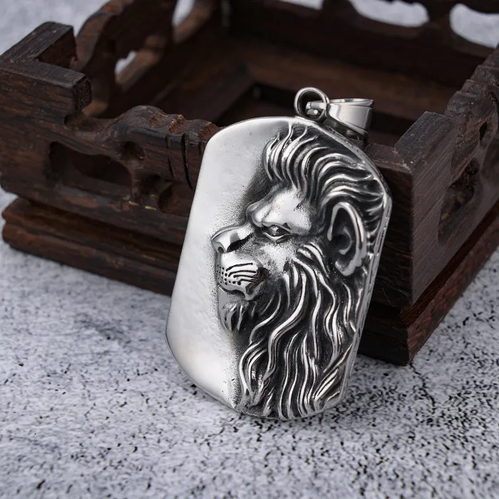 Wholesale Large Lion Head Pendant – New Arrival Animal Design Stainless Steel Necklace, In-Stock for Bulk Orders and Dropshipping