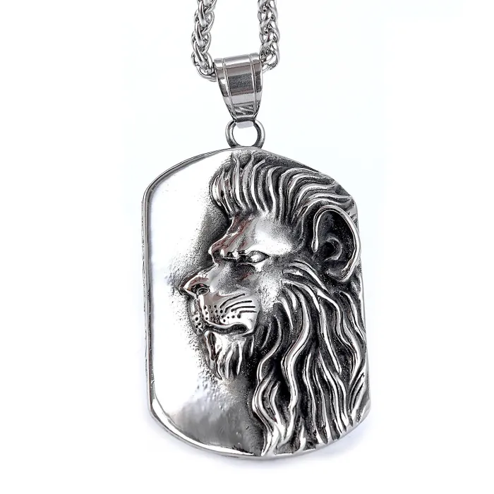 Wholesale Large Lion Head Pendant – New Arrival Animal Design Stainless Steel Necklace, In-Stock for Bulk Orders and Dropshipping