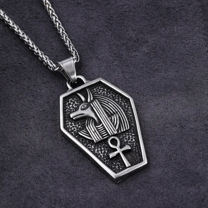 Hot-Selling Egyptian Mythology Anubis Pendant in Polished Stainless Steel | Wholesale Jewelry & One-Piece Dropshipping Available