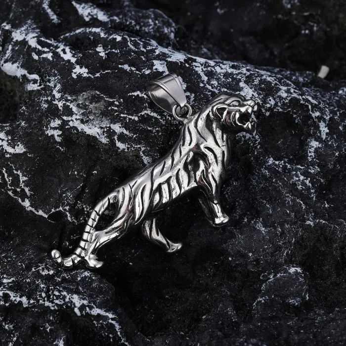 Hot-Selling Animal Series Jaguar Pendant in Polished Stainless Steel | Bulk Wholesale & One-Piece Dropshipping Jewelry