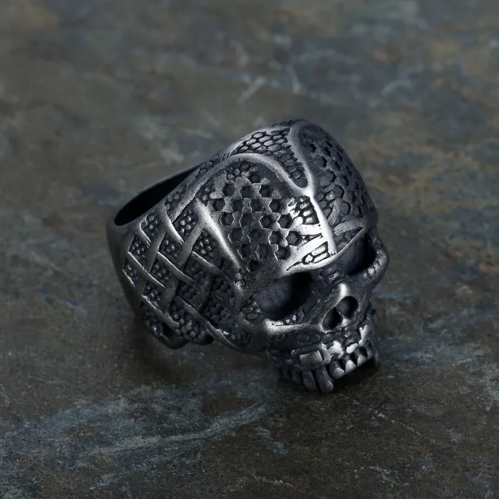 Punk Skull Ring for Men – Halloween Theme Titanium Steel Jewelry | Wholesale Gothic Stainless Steel Ring In Stock