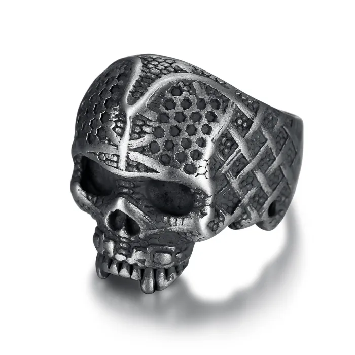 Punk Skull Ring for Men – Halloween Theme Titanium Steel Jewelry | Wholesale Gothic Stainless Steel Ring In Stock