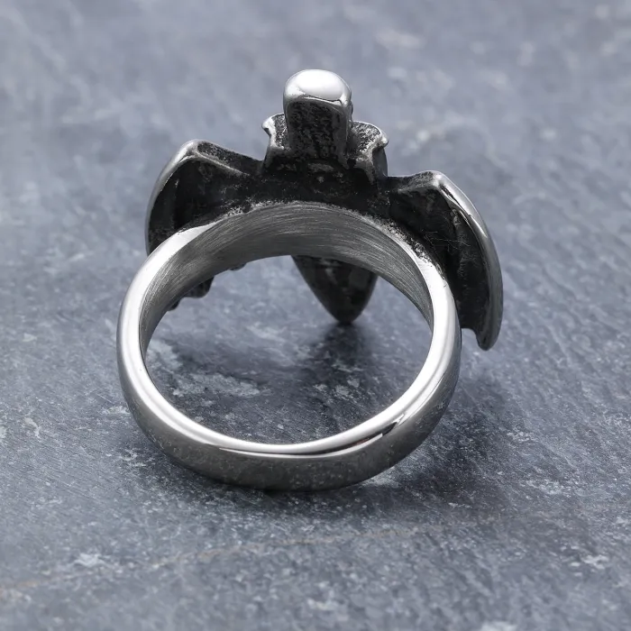 Wholesale Titanium Steel Sword and Wing Ring – Unisex Gothic Jewelry | Stylish New Arrival Stainless Steel Ring In Stock