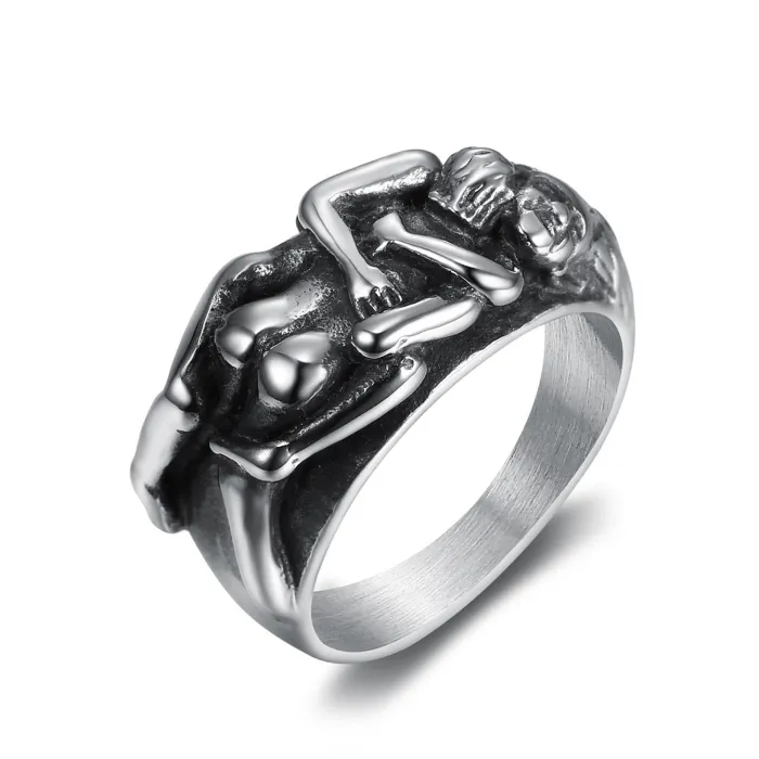 Wholesale Sexy Skull Head Ring for Men & Women – Titanium Steel Punk Style Jewelry | In-Stock Gothic Statement Ring Supplier