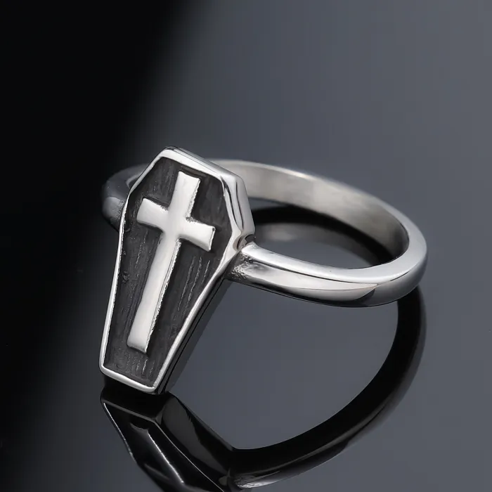 Gothic Punk Minimalist Women's Pinky Ring – Stainless Steel Tail Ring for Wholesale, Unique Small Batch Fashion Jewelry, Ready Stock