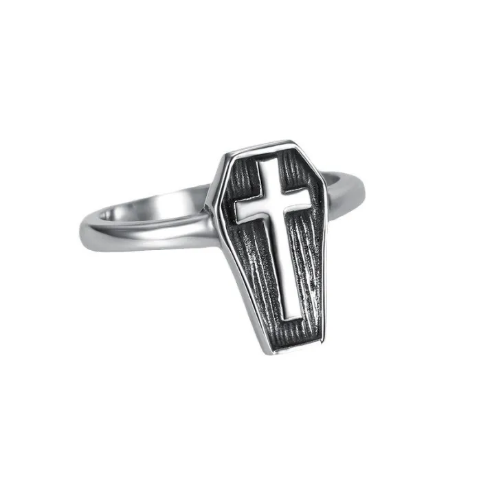 Gothic Punk Minimalist Women's Pinky Ring – Stainless Steel Tail Ring for Wholesale, Unique Small Batch Fashion Jewelry, Ready Stock