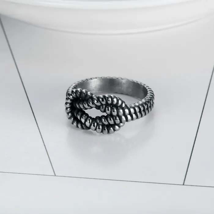Wholesale Minimalist Knot Titanium Steel Women's Ring – INS Style Fashion Jewelry, Ready to Ship