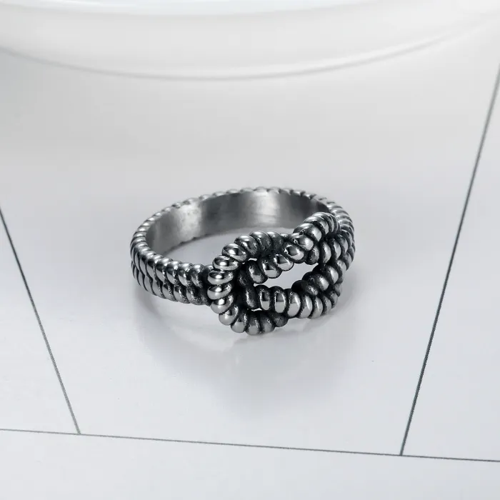 Wholesale Minimalist Knot Titanium Steel Women's Ring – INS Style Fashion Jewelry, Ready to Ship