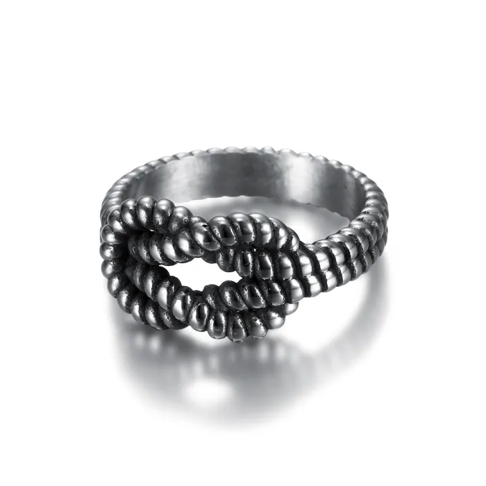 Wholesale Minimalist Knot Titanium Steel Women's Ring – INS Style Fashion Jewelry, Ready to Ship