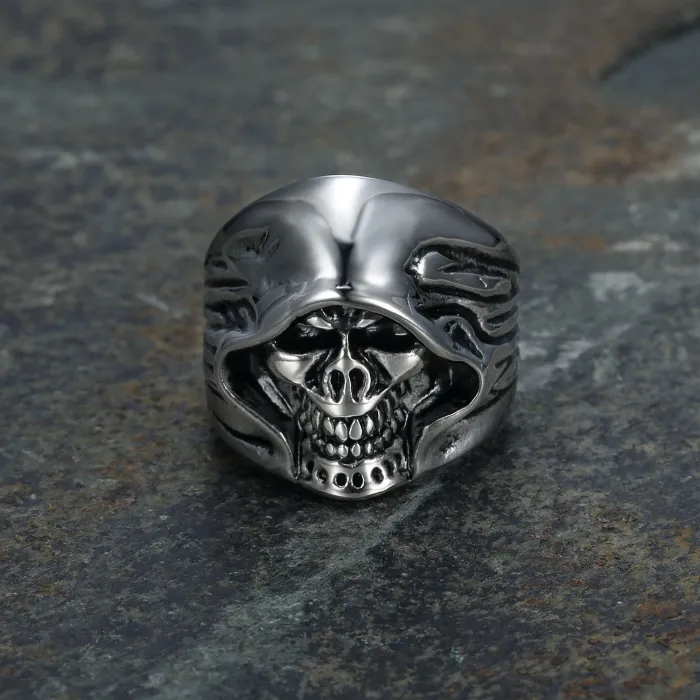 Wholesale Punk Grim Reaper Skull Ring for Men – Stainless Steel Biker Style Ring, AliExpress eBay Hot-Selling Supplier, Bulk Stock Available