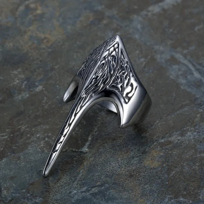 Wholesale Stainless Steel Armor Ring for Men – Unique Alien Carved Design, Gothic Punk Style, Factory Direct Supply, Ready Stock for Bulk Orders