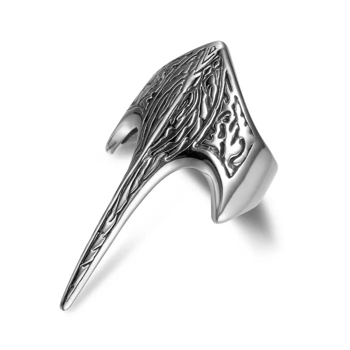Wholesale Stainless Steel Armor Ring for Men – Unique Alien Carved Design, Gothic Punk Style, Factory Direct Supply, Ready Stock for Bulk Orders