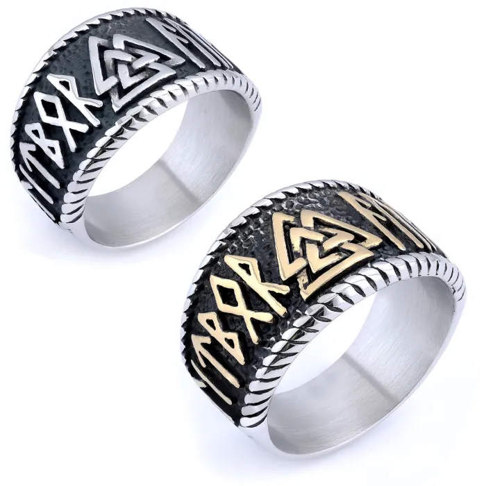 Wholesale Viking Warrior Rings – Odin Symbol Men’s Rings | Bulk Rune Rings at Factory Price