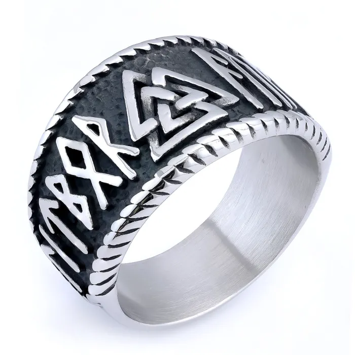 Wholesale Viking Warrior Rings – Odin Symbol Men’s Rings | Bulk Rune Rings at Factory Price