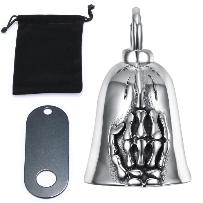 Wholesale Biker Guardian Bell Pendants – Middle Finger Design in Stainless Steel | Factory Price Bulk Supplier