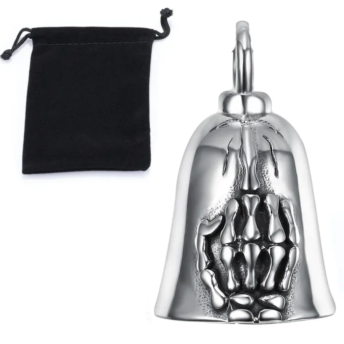 Wholesale Biker Guardian Bell Pendants – Middle Finger Design in Stainless Steel | Factory Price Bulk Supplier